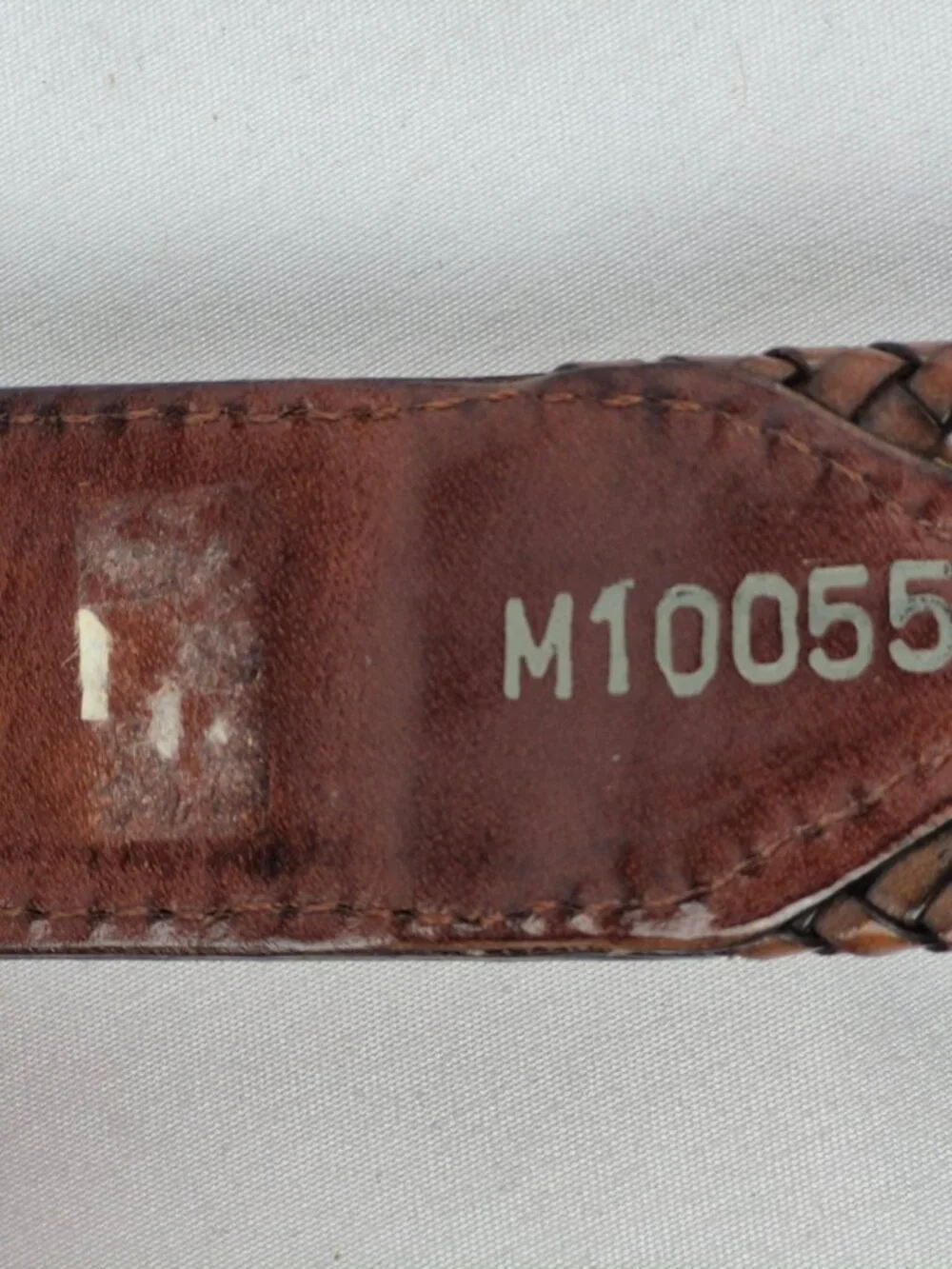 Brighton Braided Two Tone Leather Belt with Moc Croc Accents
